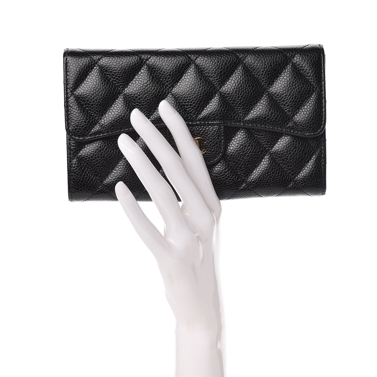 Chanel Caviar Quilted Large Flap Wallet Black 2 of 8