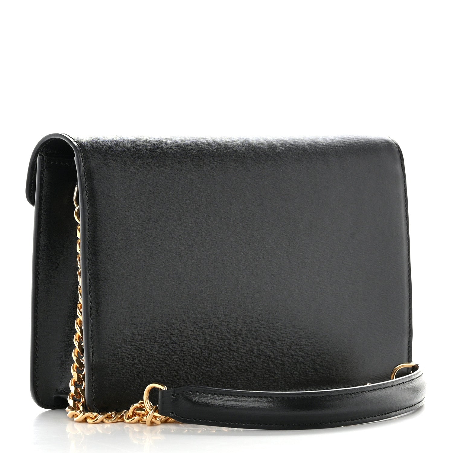 Celine Shiny Calfskin Triomphe Margo Wallet on Chain Black 2 of 10