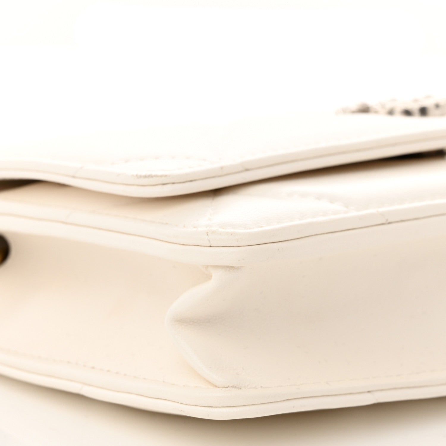 Chanel Lambskin Quilted Chanel 19 Wallet On Chain WOC White 10 of 14