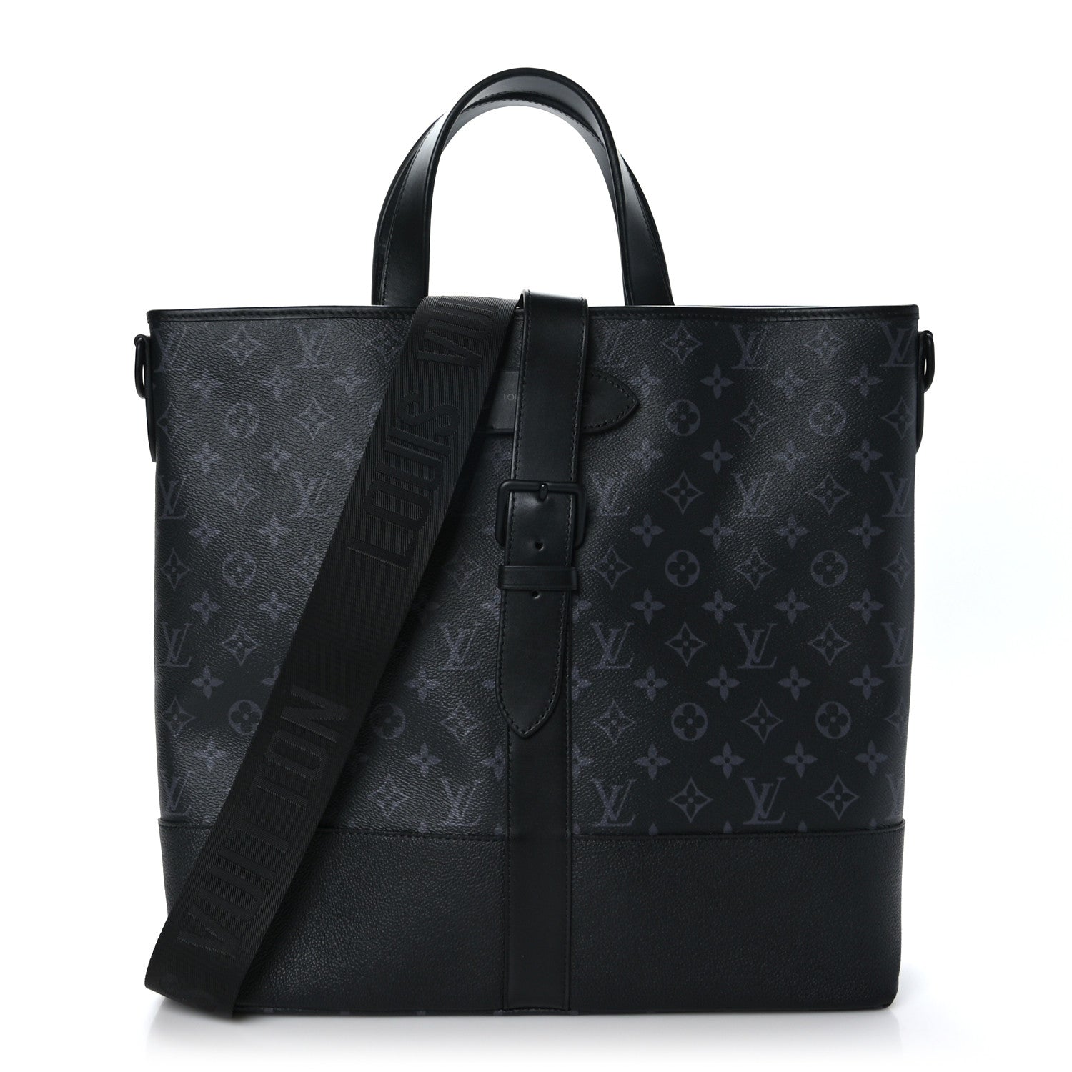 Louis Vuitton LOUIS VUITTON Monogram Eclipse Saumur Tote Black 1 of 8