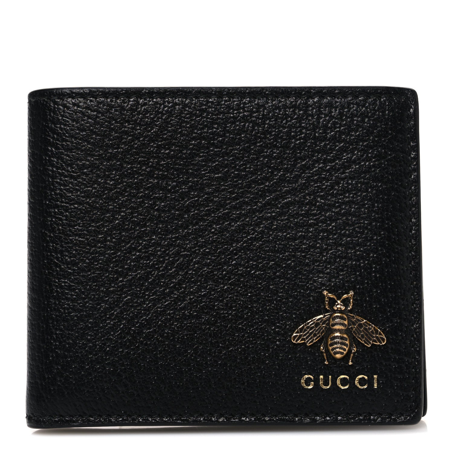 Gucci Calfskin Bee Bi-Fold Wallet Black 1 of 6