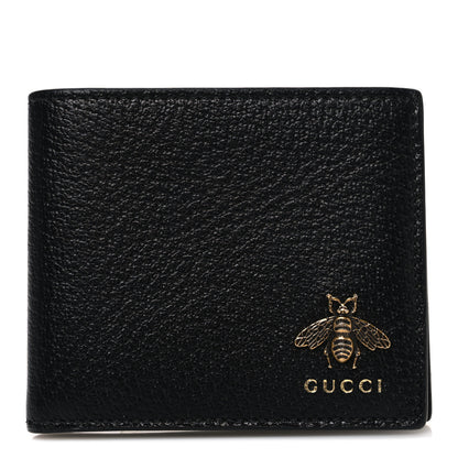 Gucci Calfskin Bee Bi-Fold Wallet Black 1 of 6