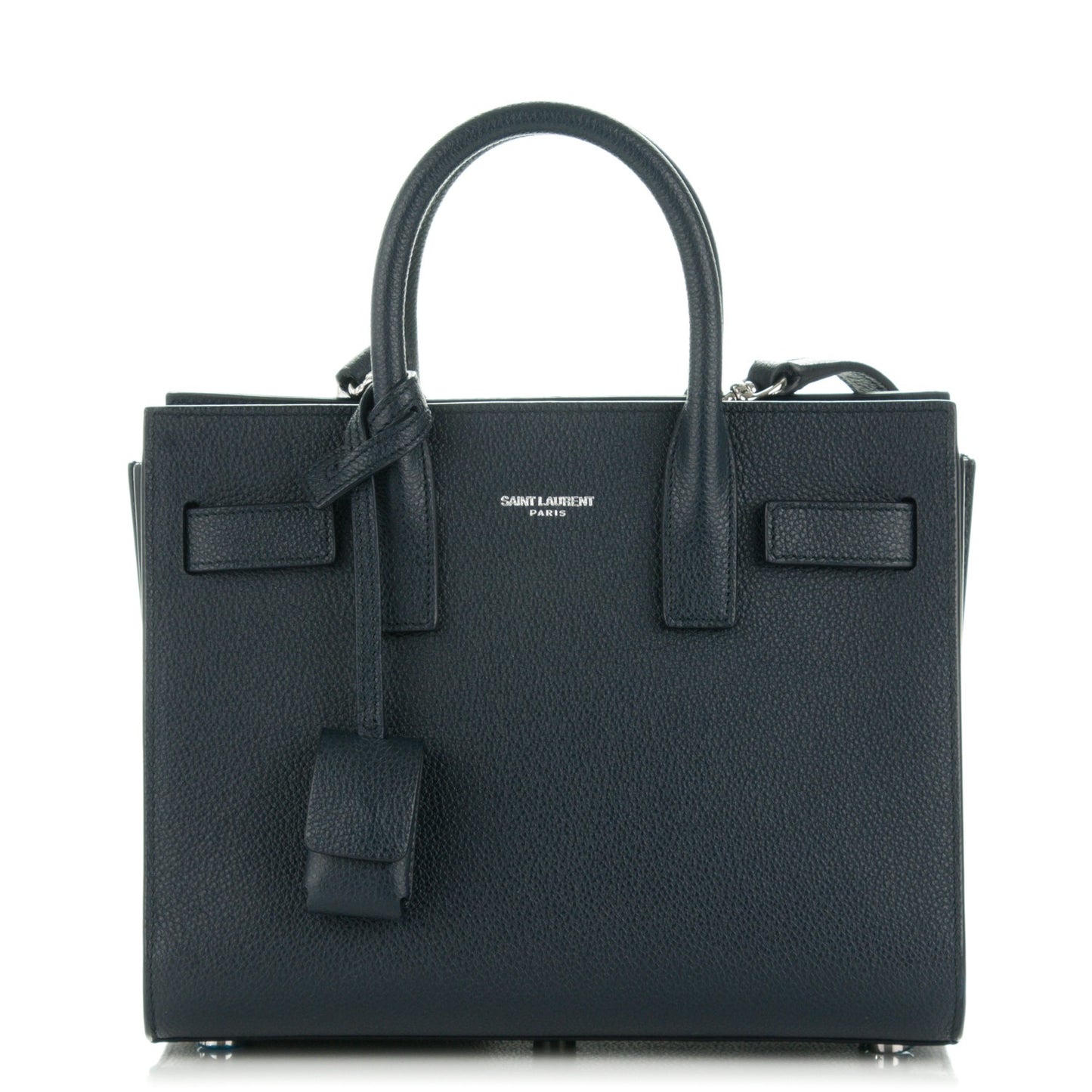 Grained Calfskin Nano Sac De Jour Navy Blue