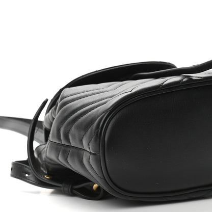 Gucci Calfskin Matelasse GG Marmont Flap Backpack Black 10 of 13