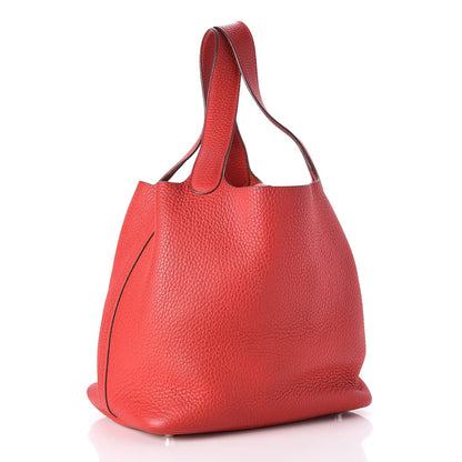 Hermes Taurillon Clemence Picotin Lock 22 MM Rouge Casaque 3 of 9