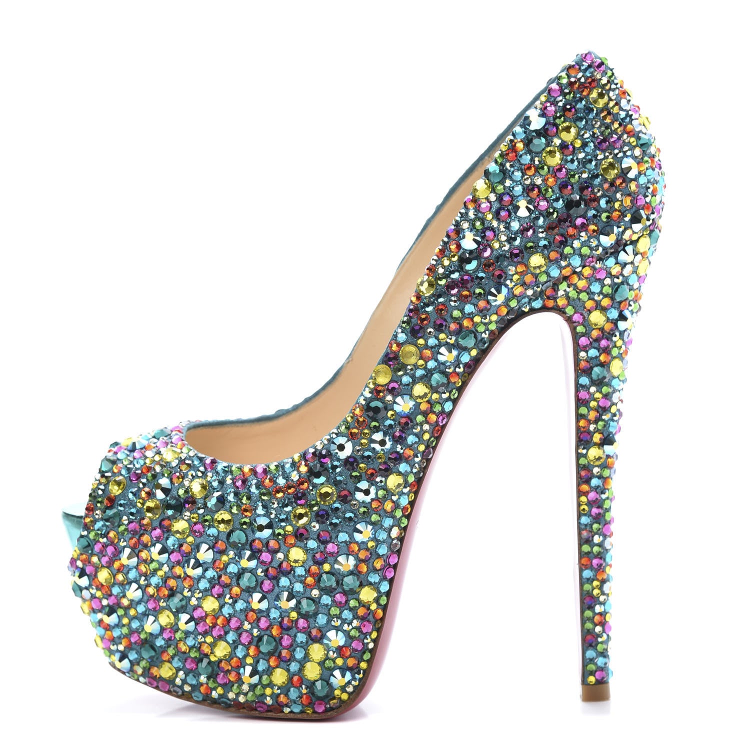 Christian Louboutin Crystal Suede Burma Daffodile Strass 160 Pumps 38 Multicolor 1 of 10