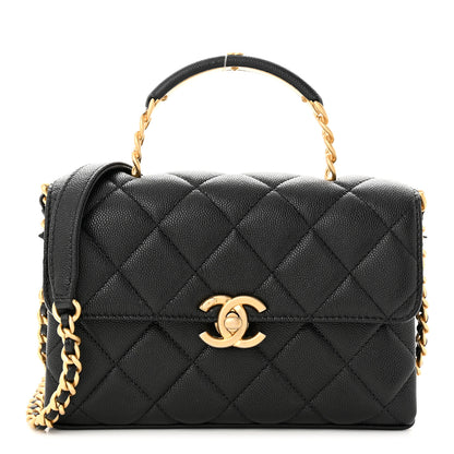 Chanel Caviar Quilted Small Carry Me Top Handle Flap Black 1 of 10