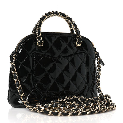 Chanel Patent Calfskin Quilted Shiny Coco Clutch With Chain Black 3 of 10