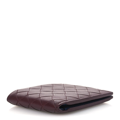 Bottega Veneta Nappa Maxi Intrecciato Bi-Fold Wallet Burgundy Blue 4 of 8