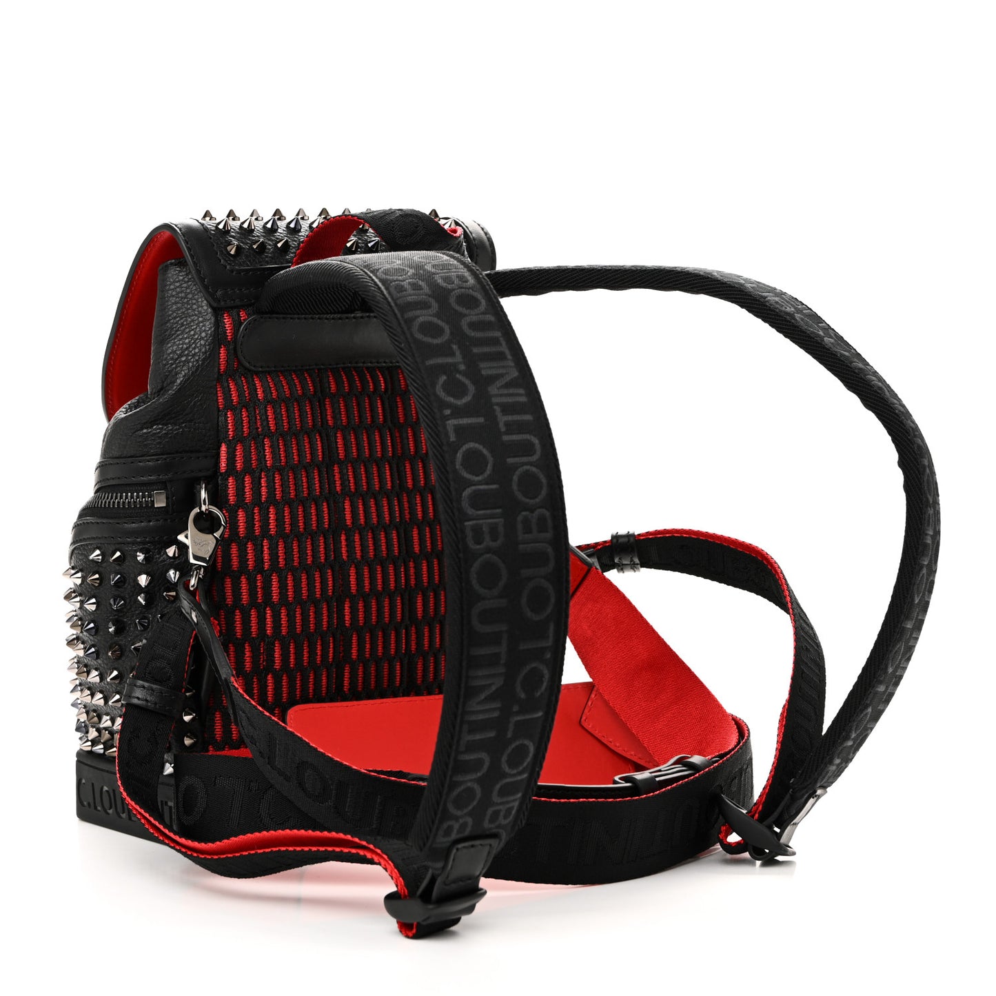 Calfskin Spiked Small Explorafunk Backpack Black