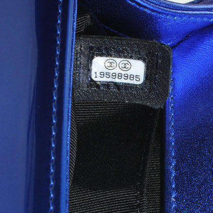 Chanel Patent Metallic Small Boy Flap Blue 9 of 9