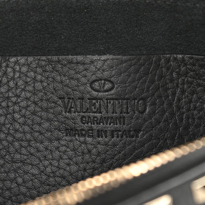Valentino Garavani Pebbled Calfskin Rockstud Double Zip Camera Crossbody Bag Black 8 of 11