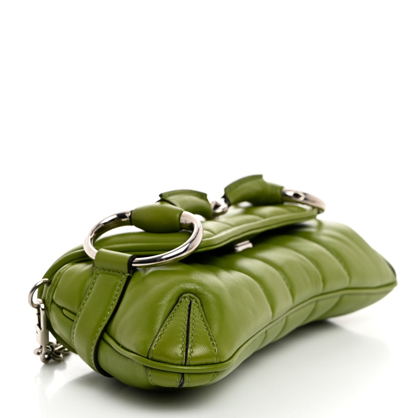 Nappa Vertical Matelasse Small Maxi Horsebit Chain Shoulder Bag Green