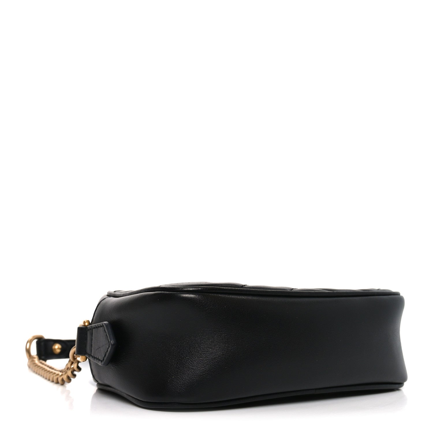 Gucci Calfskin Matelasse Mini GG Marmont Chain Shoulder Bag Black 4 of 11
