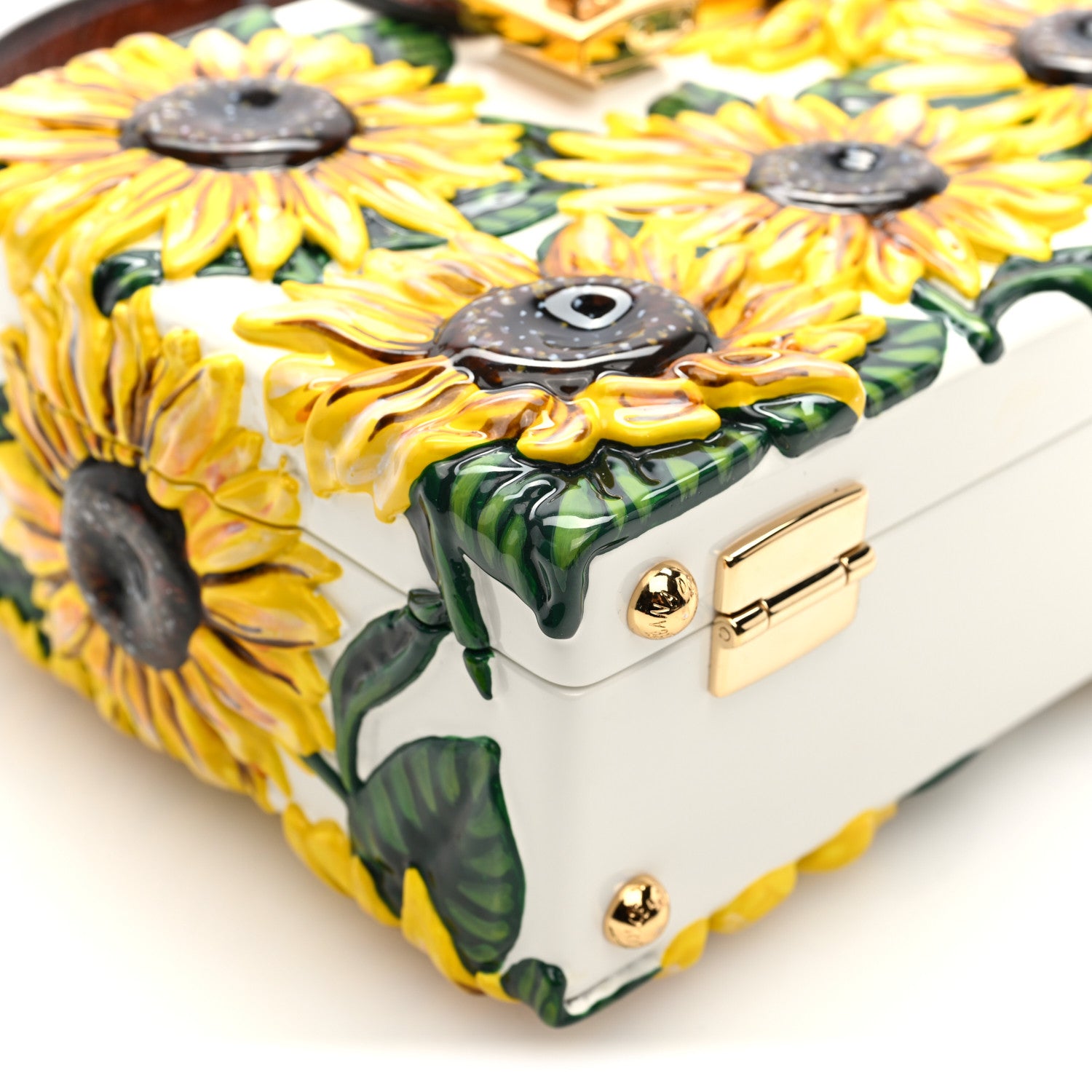 Dolce & Gabbana Plexiglass Snakeskin Girasoli Box Bag Bruciato Multicolor 8 of 9