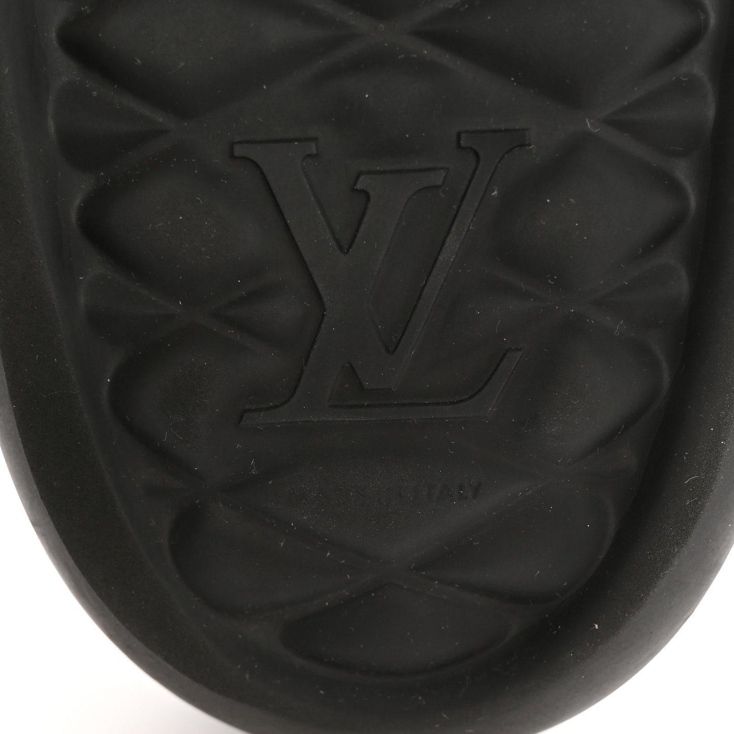 Rubber Embossed Monogram Mens Waterfront Mules 10 Black
