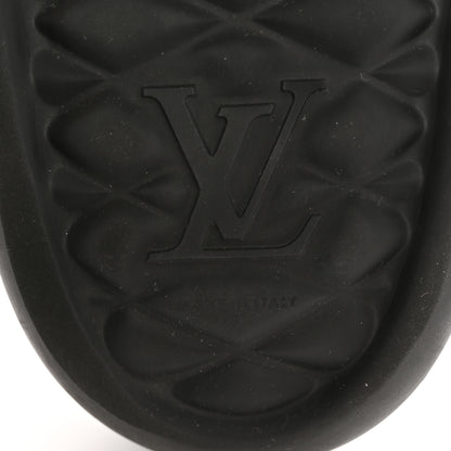 Louis Vuitton Rubber Embossed Monogram Mens Waterfront Mules 10 Black 6 of 10