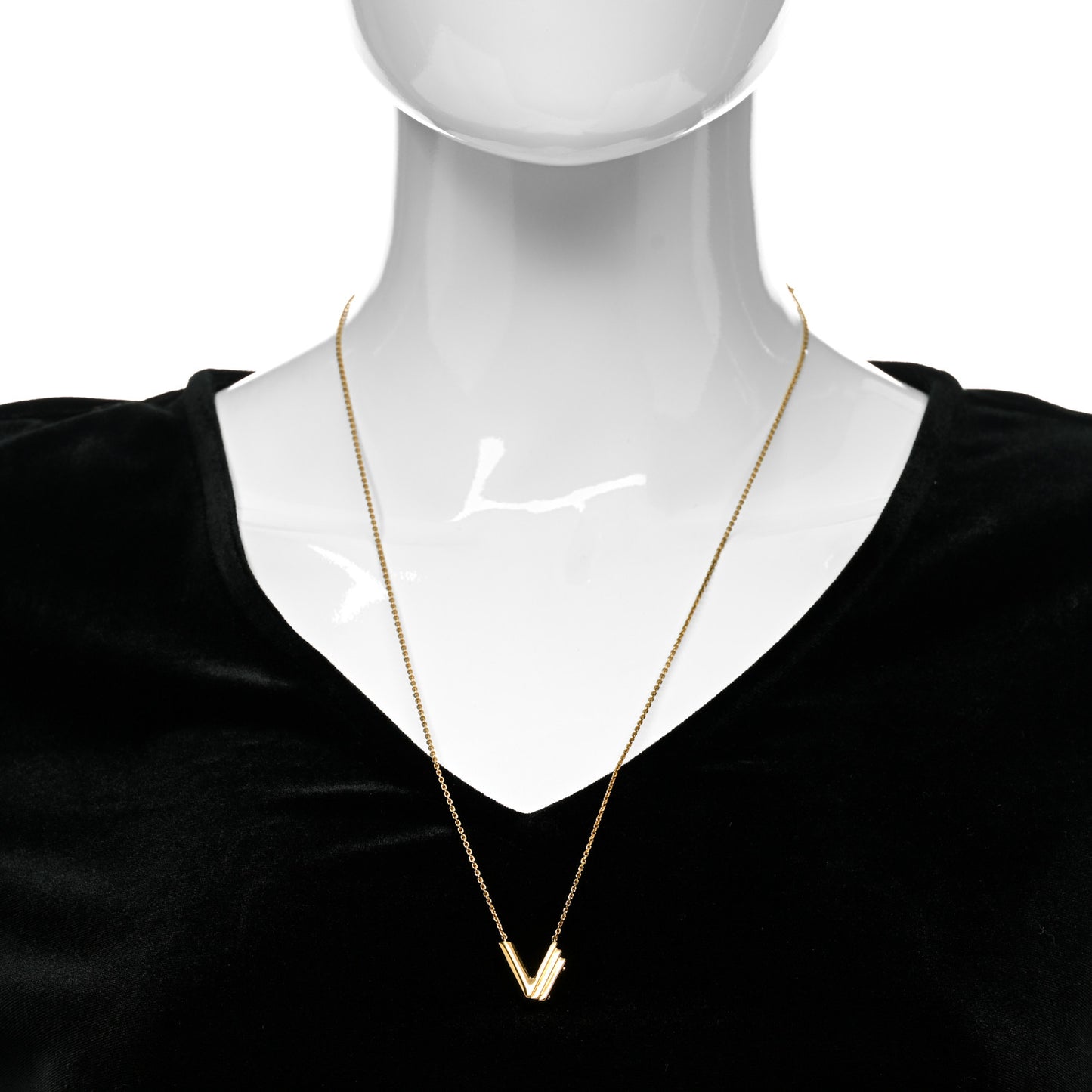 LV And Me Letter V Necklace Gold