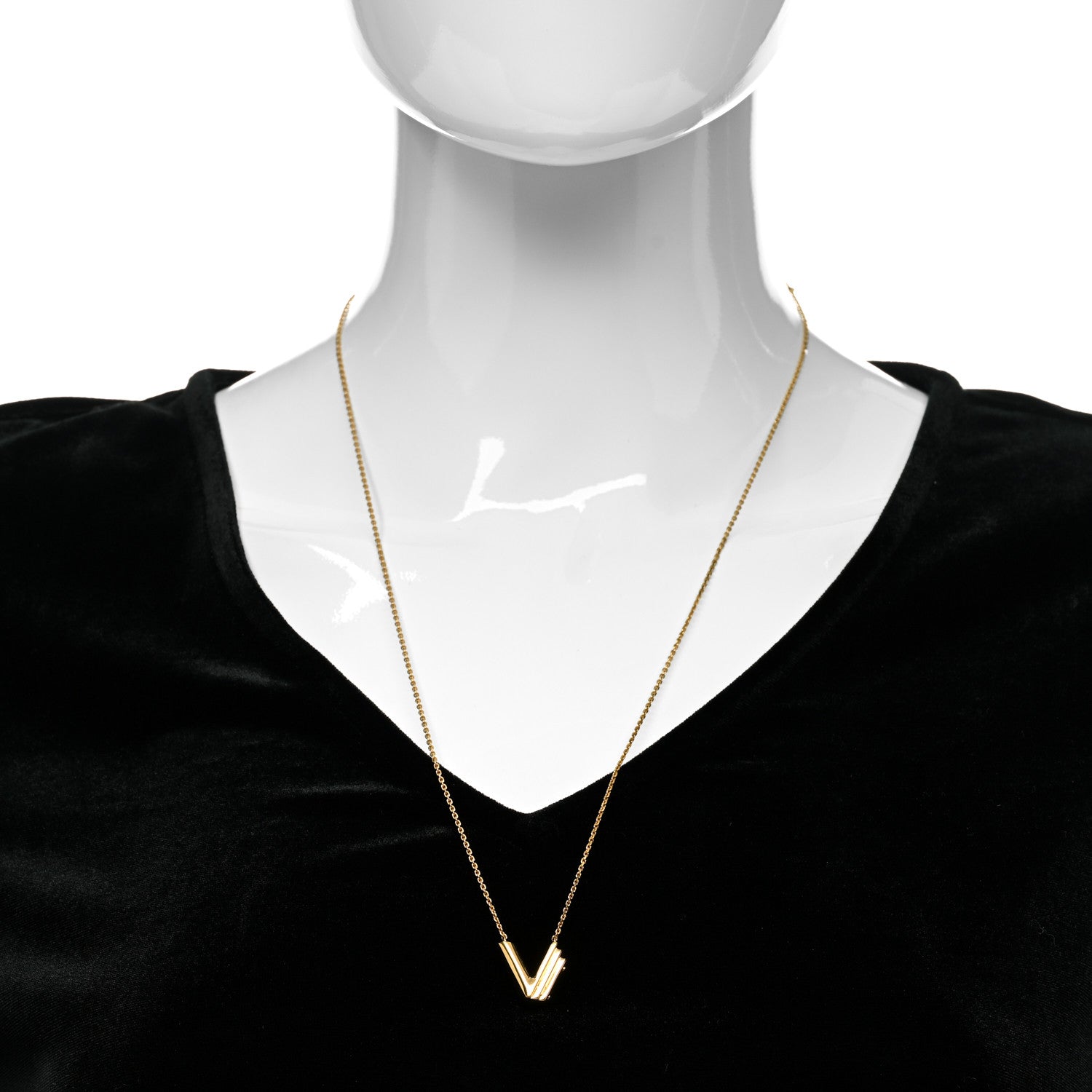 Louis Vuitton LV And Me Letter V Necklace Gold 2 of 5