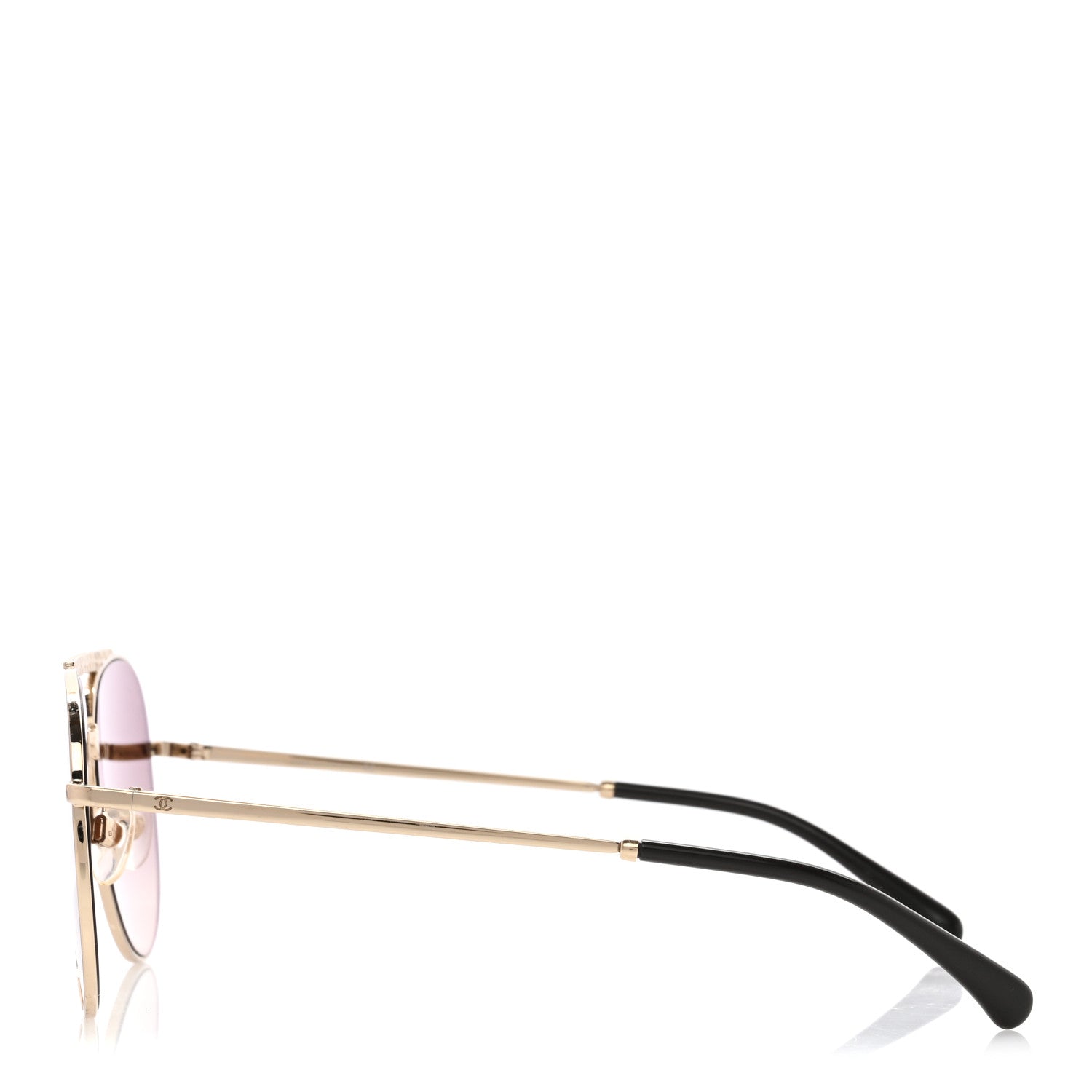 Chanel Aviator Metallic Pilot Sunglasses 4231 Gold 3 of 8
