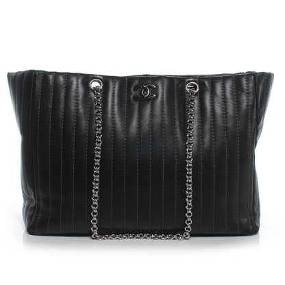 Chanel Lambskin Vertical Quilted Large Mademoiselle Tote Black 1 of 11