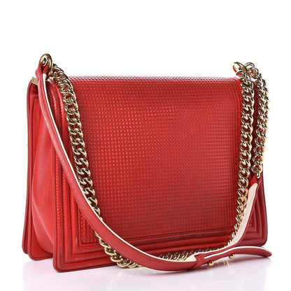 Chanel Lambskin Square Quilted Large Boy Cube Flap Red 3 of 22