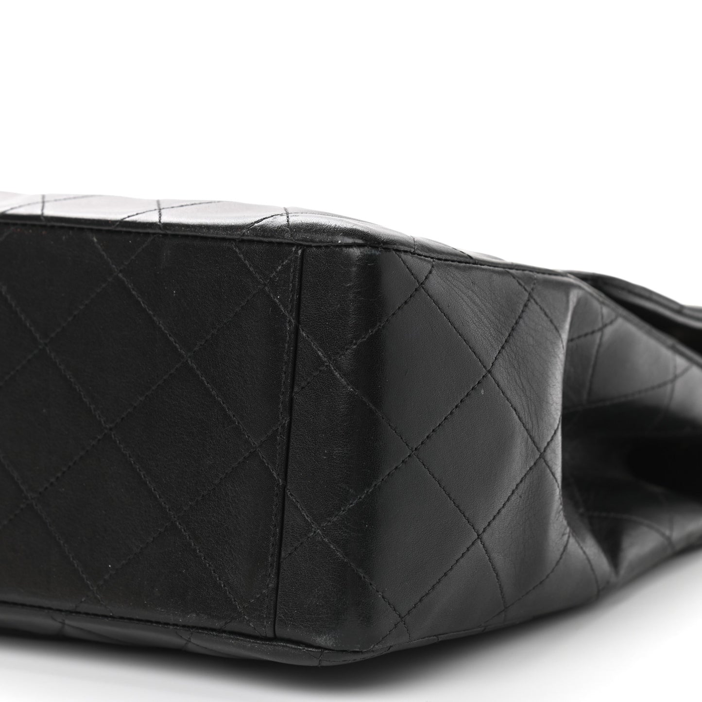 Lambskin Quilted XL Jumbo Single Flap Black