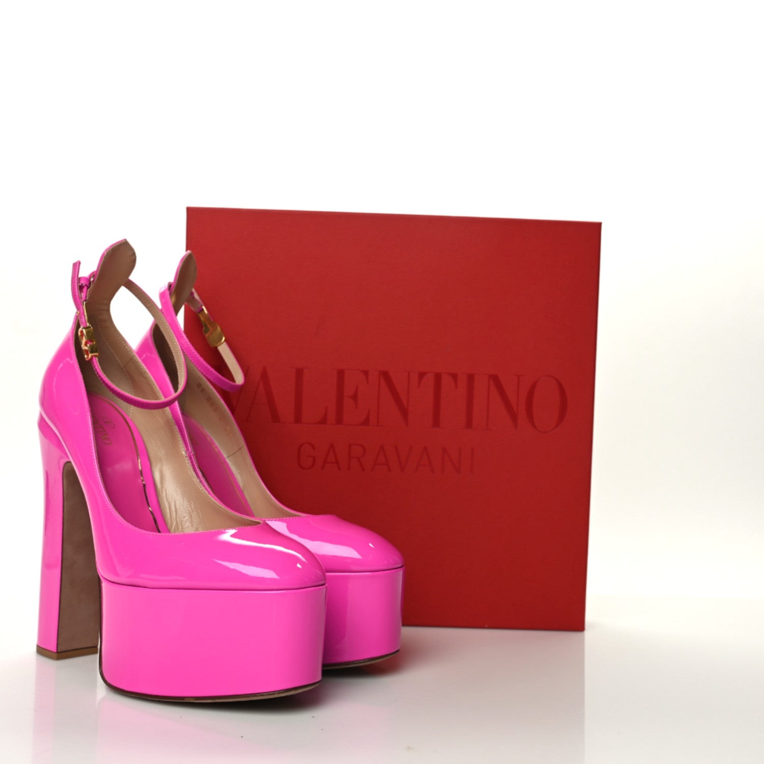 Valentino Garavani Patent Tan-Go 55/155mm Platform Pumps 39 Pink PP 8 of 8