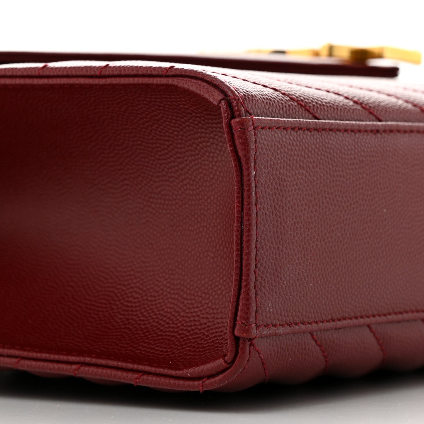 Grain De Poudre Matelasse Chevron Large Monogram Satchel Oxblood