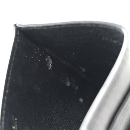 Saint Laurent Grain De Poudre Matelasse Chevron Monochrome Monogram Credit Card Case Black 8 of 12