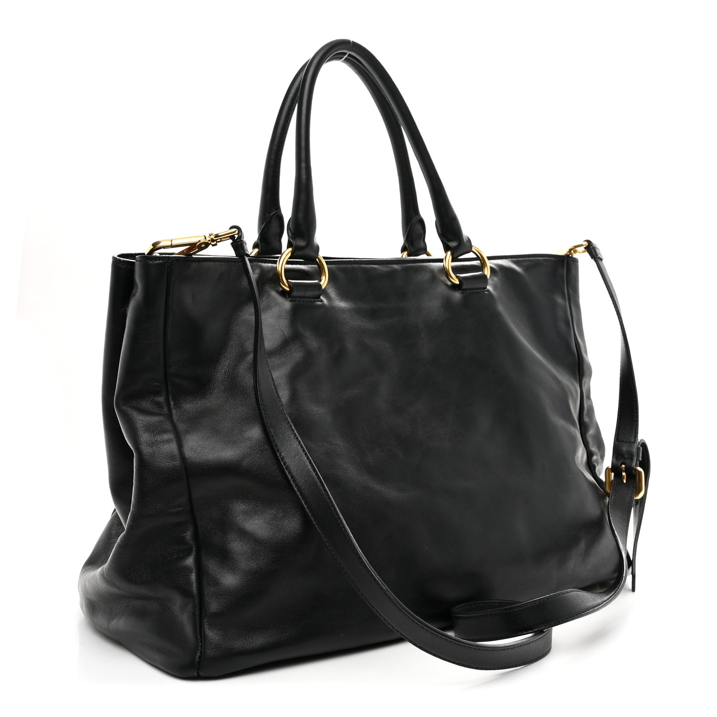 Soft Calf Shopping Tote Black