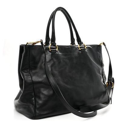 Prada Soft Calf Shopping Tote Black 3 of 10