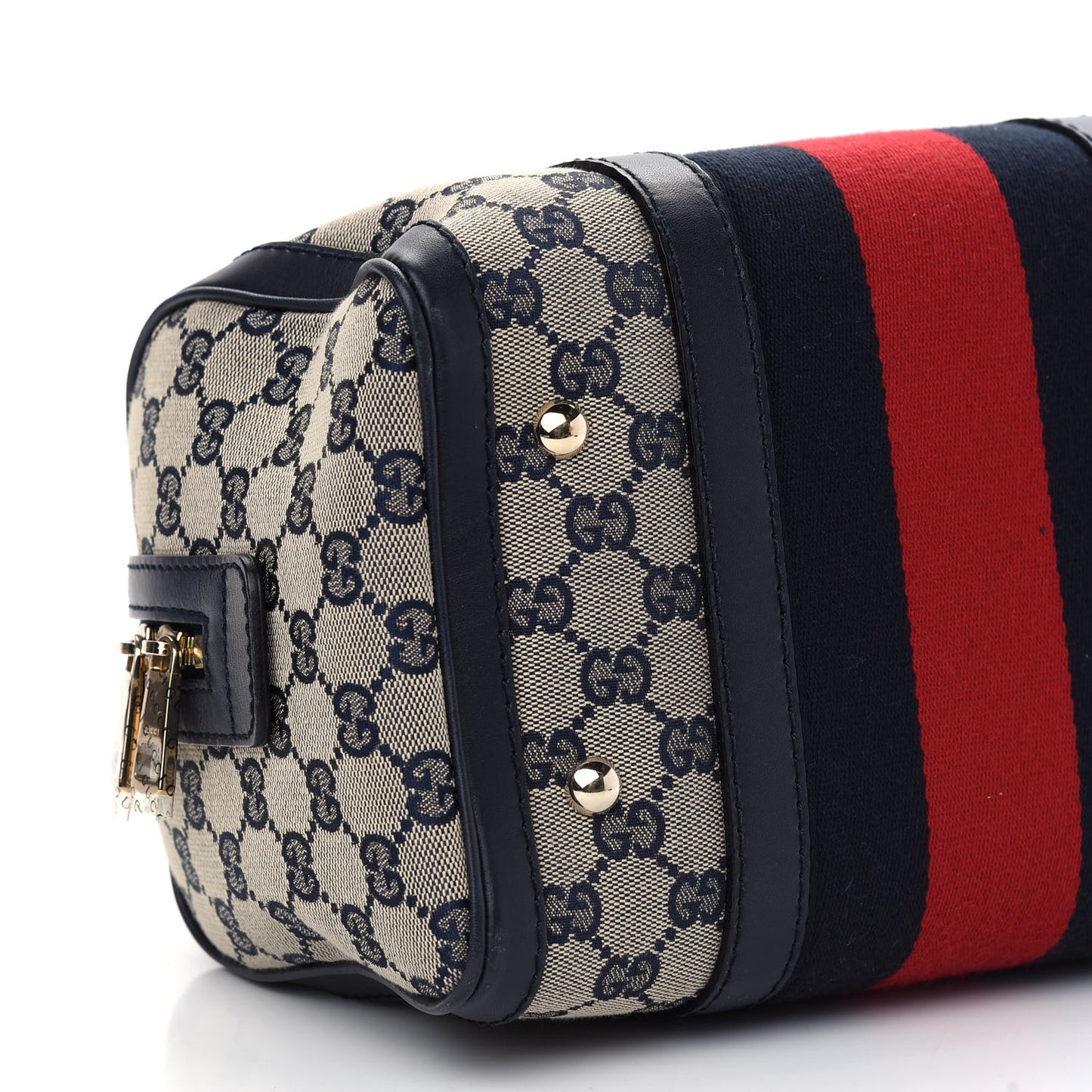 Monogram Vintage Web Small Boston Navy