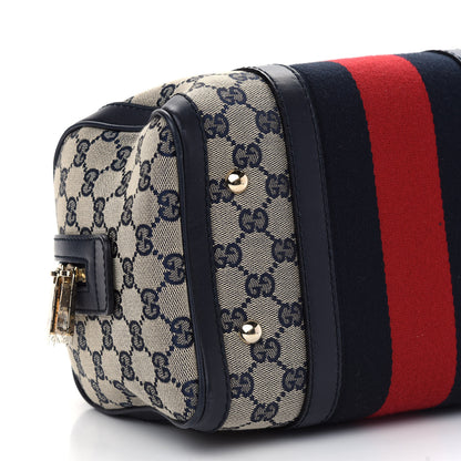Gucci Monogram Vintage Web Small Boston Navy 8 of 9