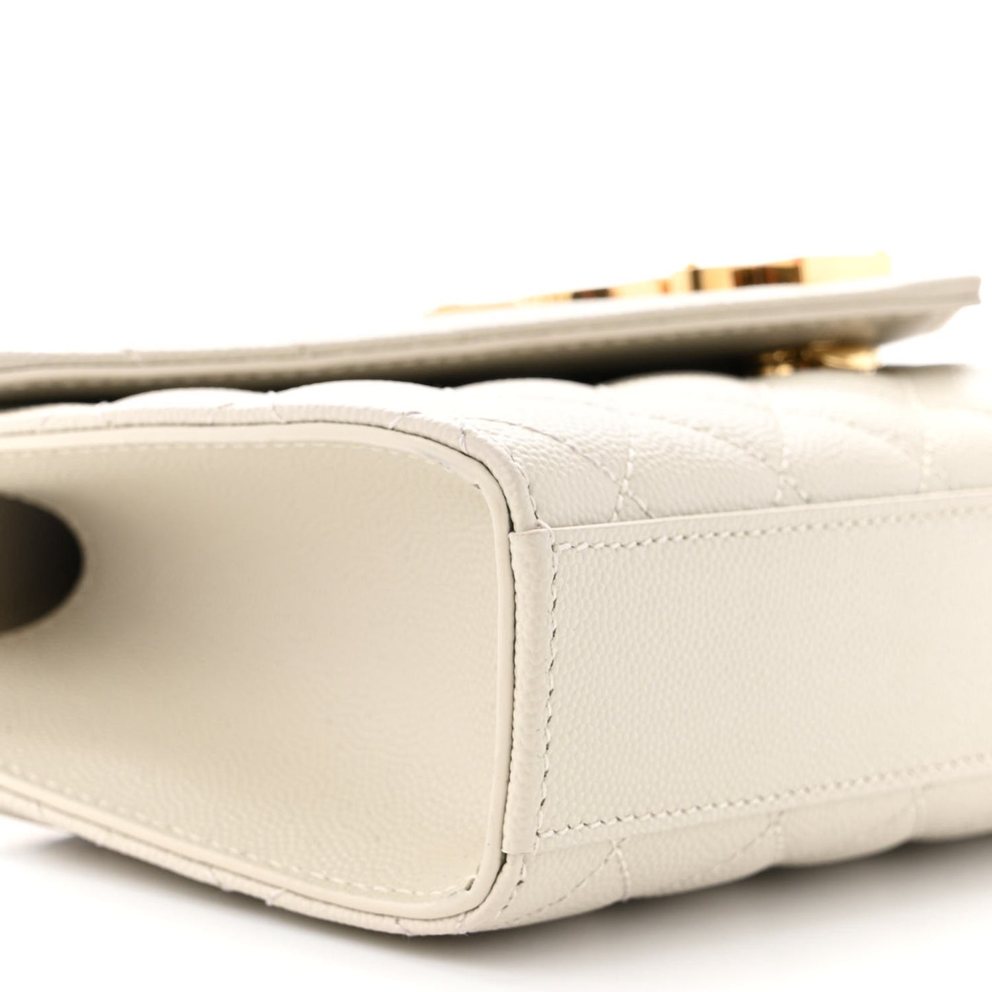 Grain De Poudre Textured Mixed Matelasse Triquilt Small Monogram Satchel Crema Soft