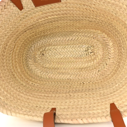 Celine Raffia Calfskin Triomphe Medium Panier Tan 5 of 11