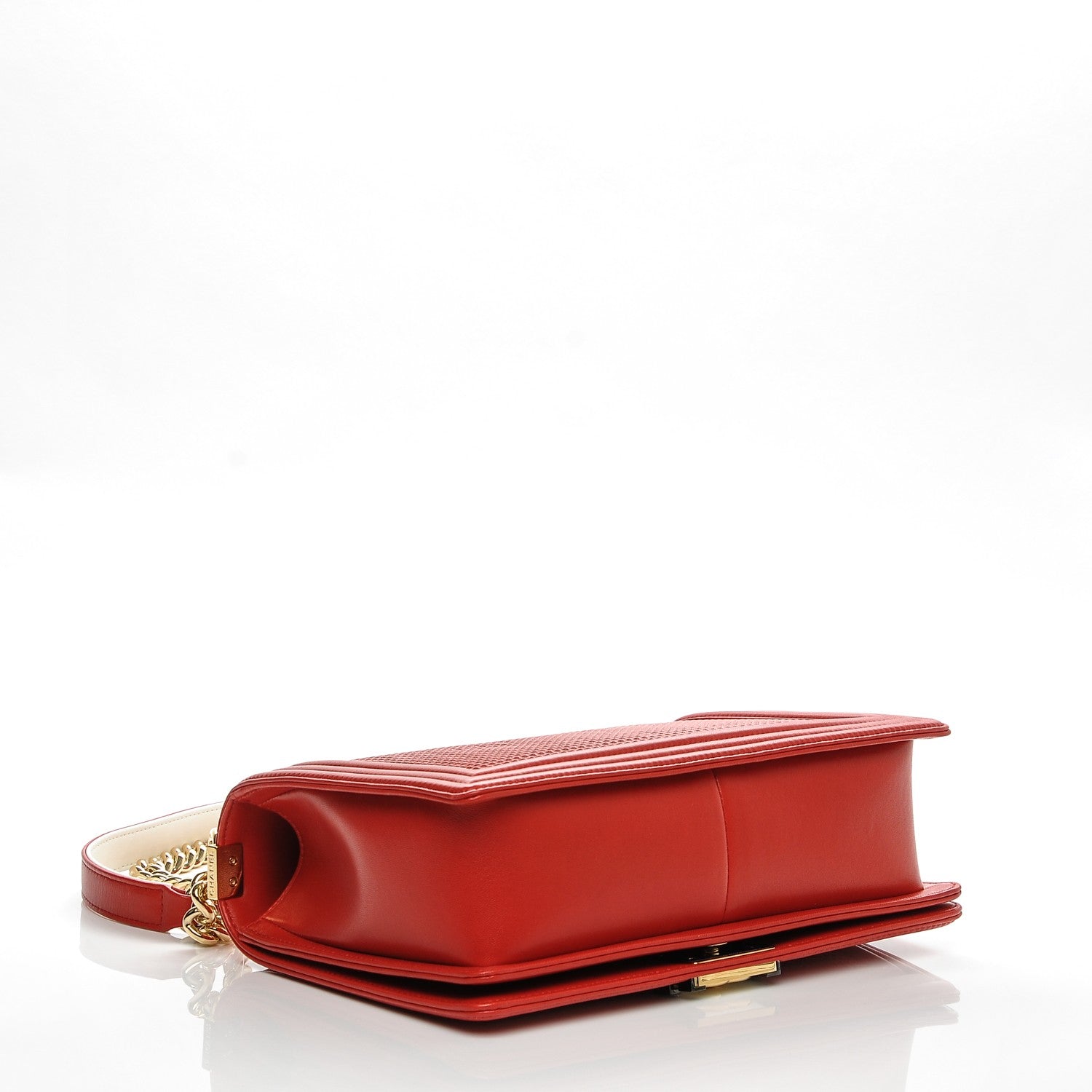Chanel Lambskin Embossed New Medium Boy Cube Flap Red 4 of 9