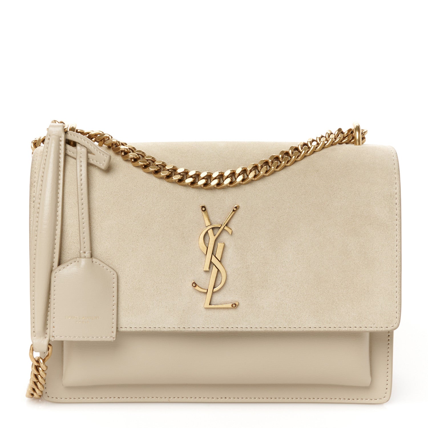 Saint Laurent Suede Calfskin Medium Monogram Sunset Beige 1 of 12