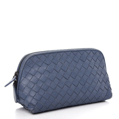 Bottega Veneta Nappa Intrecciato Cosmetic Pouch Blue 3 of 7