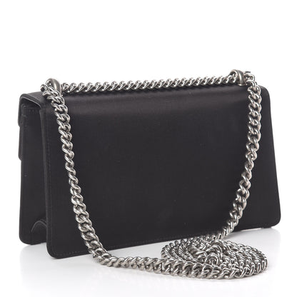 Gucci Satin Silk Crystal Small Dionysus Shoulder Bag Black Black Diamond 3 of 10