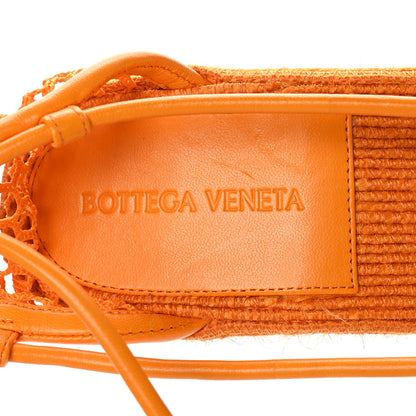 Bottega Veneta Mesh Lambskin Sporty Web Stretch Ankle Tie Espadrilles 40 Tangerine 6 of 7