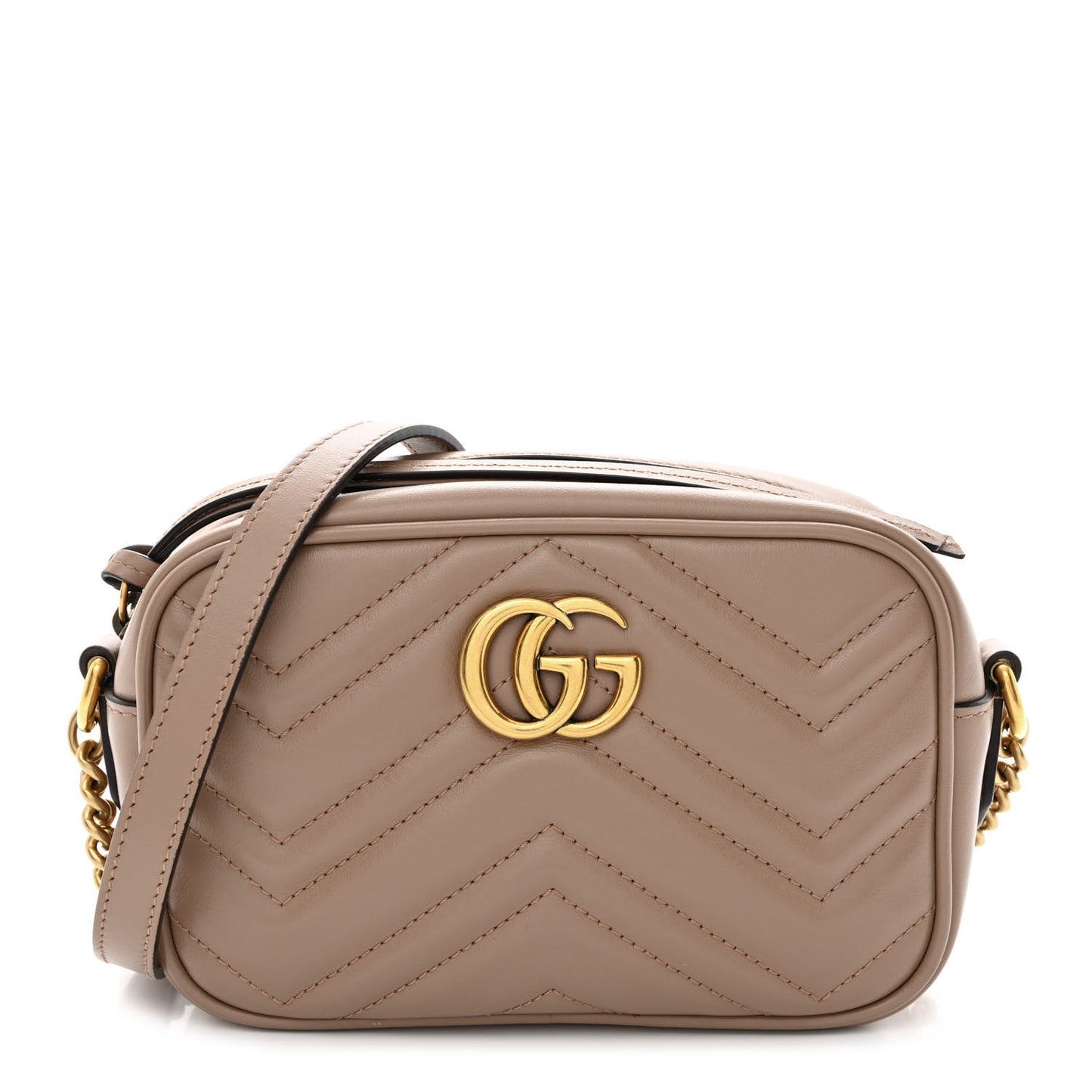 Calfskin Matelasse Mini GG Marmont Chain Shoulder Bag Porcelain Rose