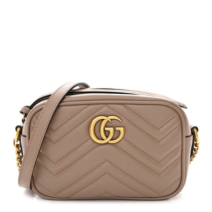 Gucci Calfskin Matelasse Mini GG Marmont Chain Shoulder Bag Porcelain Rose 1 of 11