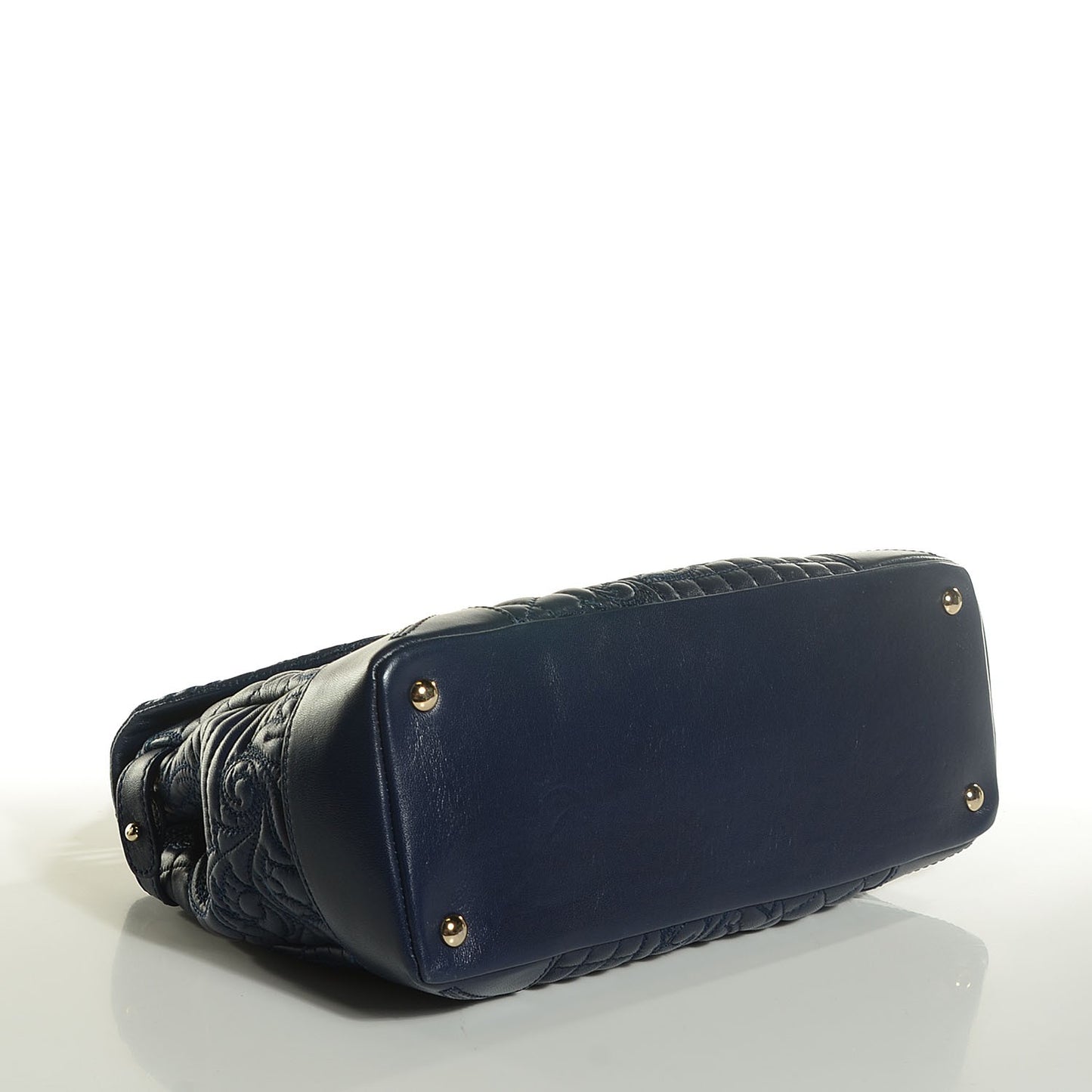 Barocco Quilted Nappa Altea Vanitas Satchel Blue