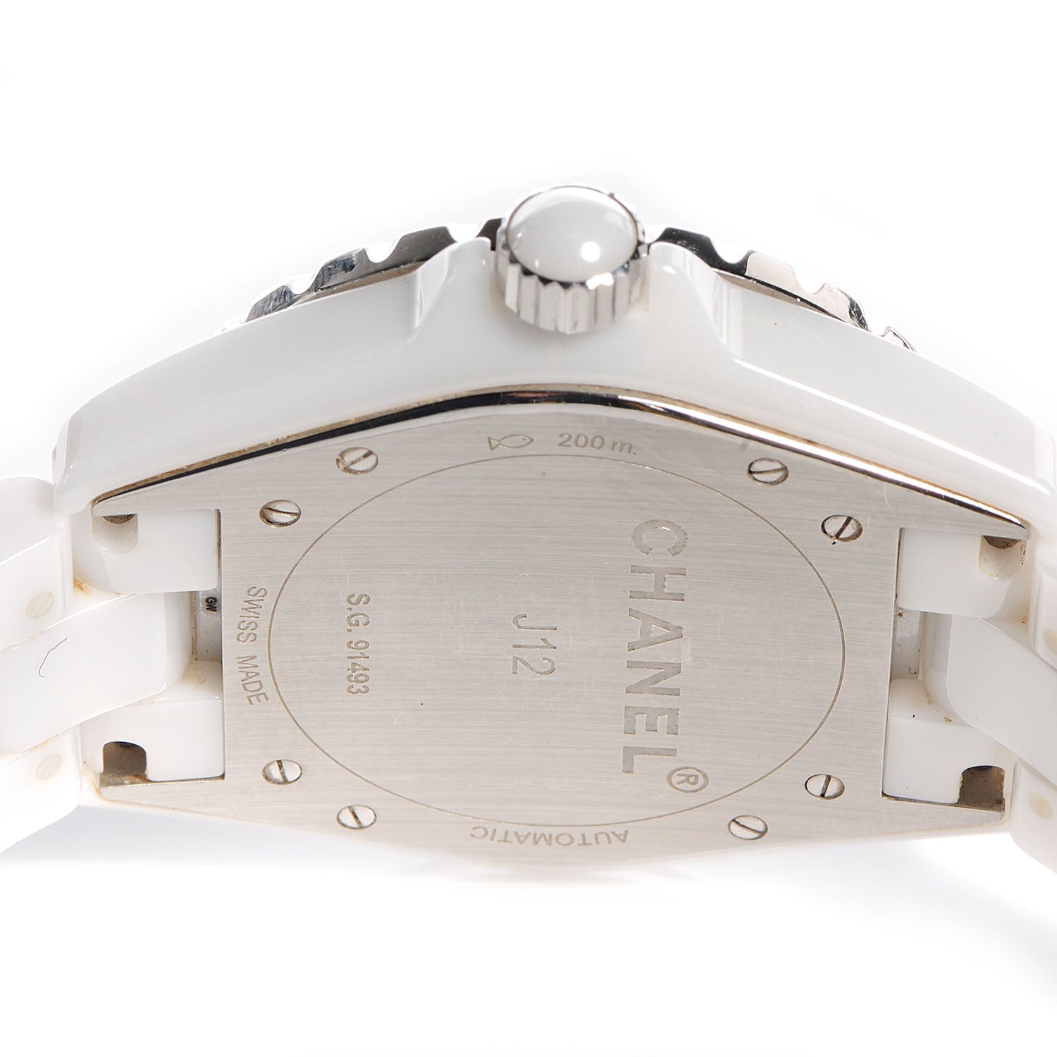 Chanel Stainless Steel Ceramic Diamond Pave Bezel 42mm J12 Automatic Watch White 4 of 6