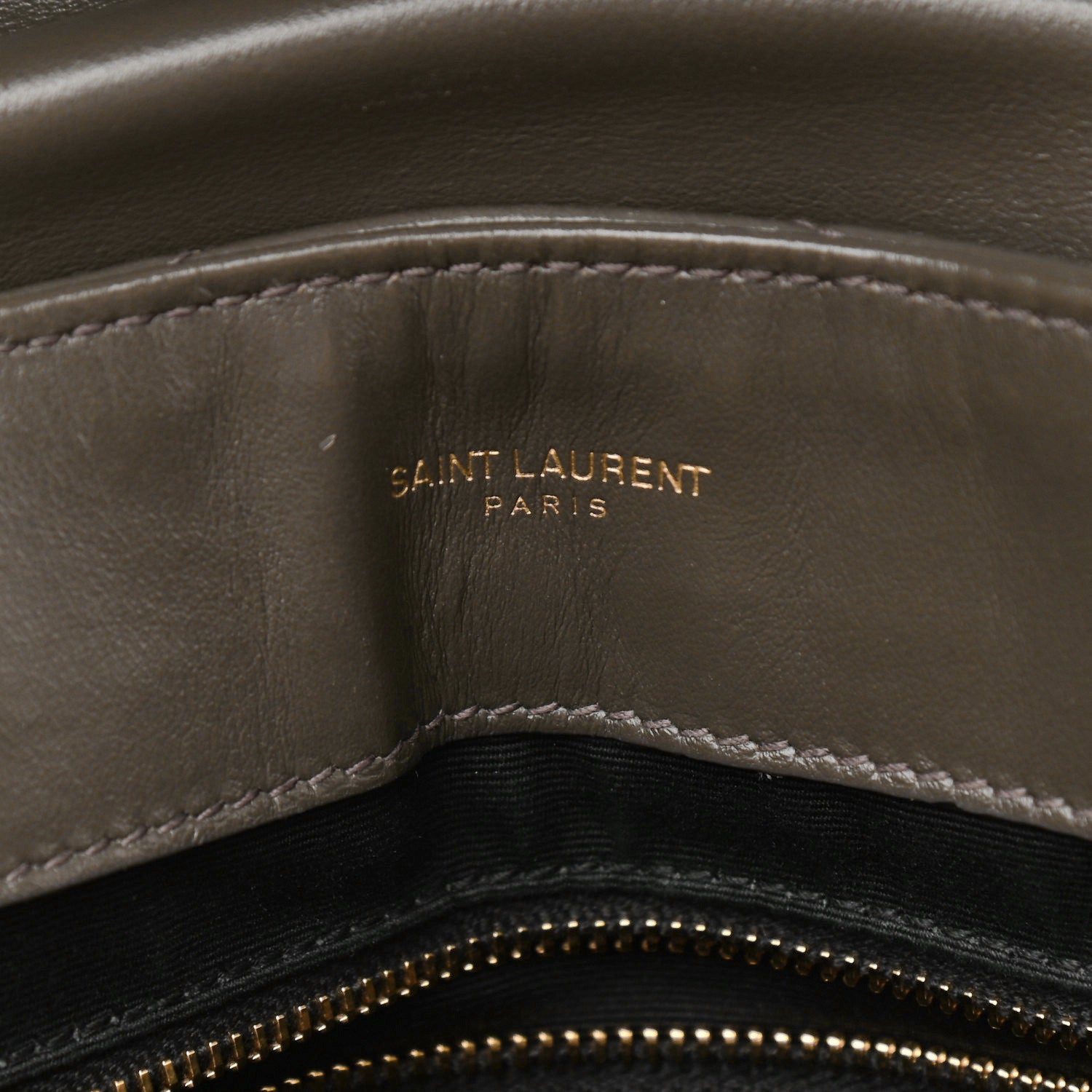 Saint Laurent Calfskin Y Quilted Monogram Medium Loulou Chain Satchel Dark Khaki 7 of 12