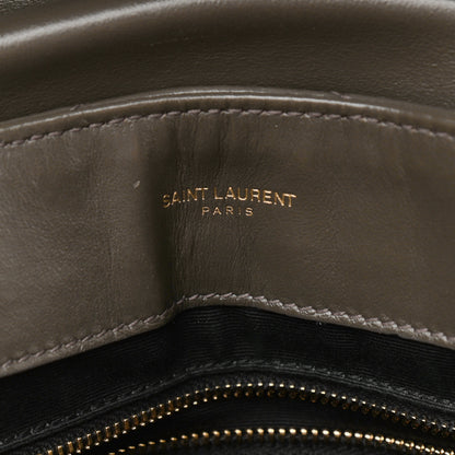 Saint Laurent Calfskin Y Quilted Monogram Medium Loulou Chain Satchel Dark Khaki 7 of 12