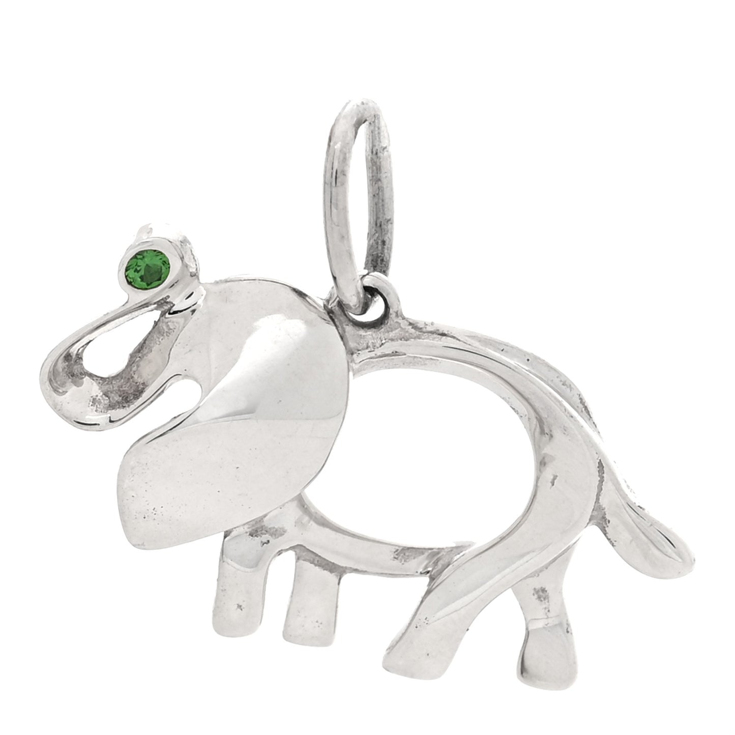 Sterling Silver Tsavorite Save the Wild Elephant Charm