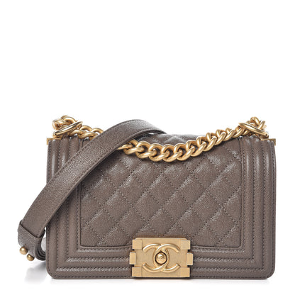 Chanel Caviar Quilted Small Boy Flap Khaki 1 of 10