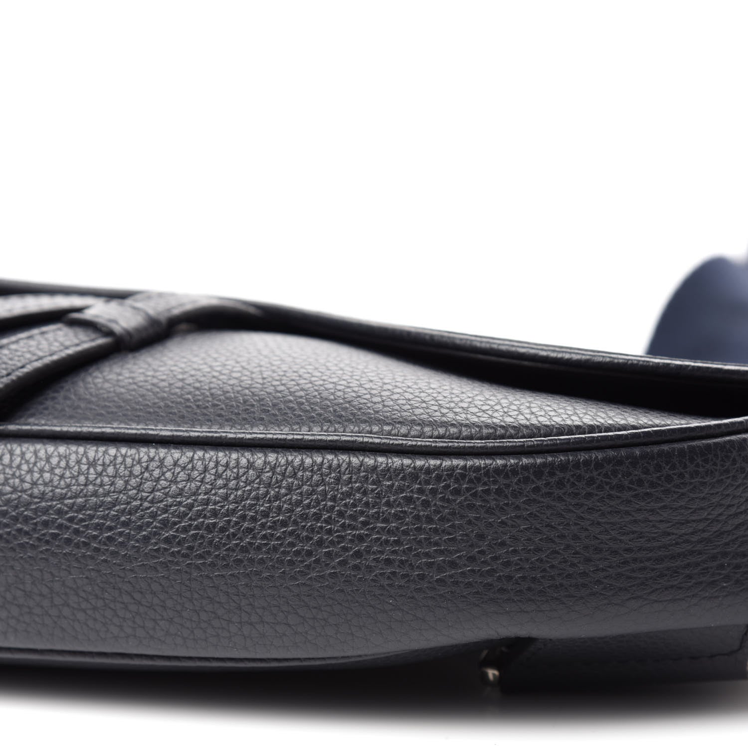 Christian Dior Grained Calfskin Saddle Bag Navy Blue 7 of 9